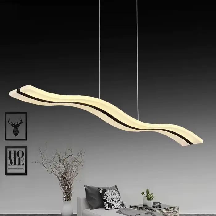 Lampe à pendentif LED moderne lustre à bande minimaliste pour salon salle à manger cuisine île décor à la maison luminaire suspendu