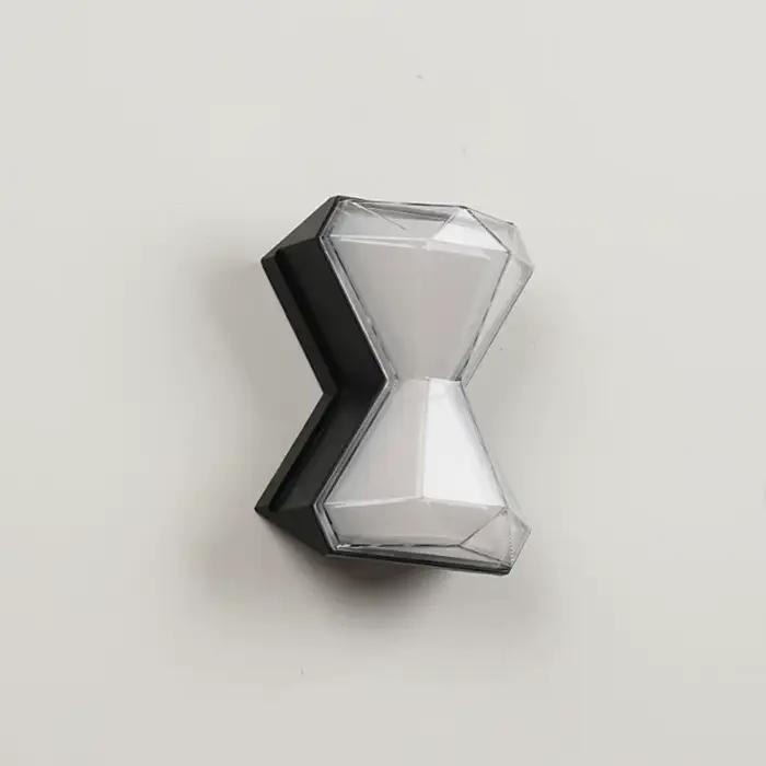 Applique murale LED moderne effet diamant pour salon, chambre et cour, éclairage haut et bas