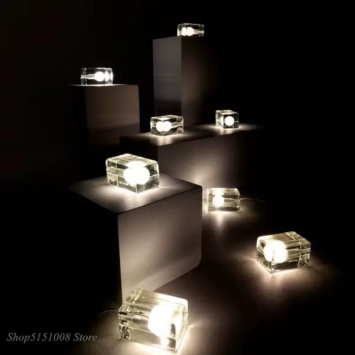 Lampe de Table LED en verre Transparent moderne