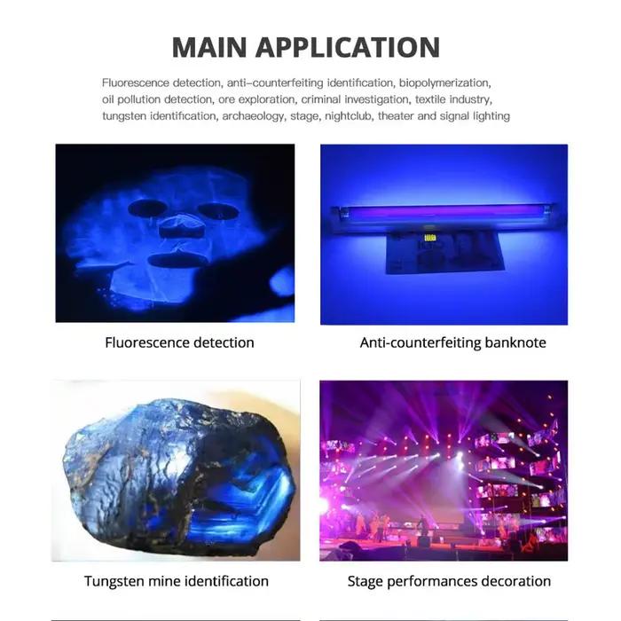 Lampe à Quartz ultraviolette 8W UV noir bleu clair BLB, ampoule Tube T5 110/220V UVA 365nm, lampe sèche pour ongles, détecteur d'argent, décoration lumière noire