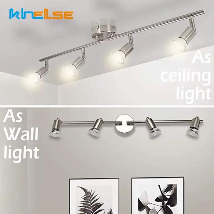Plafonniers de cuisine rotatifs, angle réglable, lampe de barre, ampoules LED GU10, scones muraux de vitrine, éclairage de spot d'armoire de salon