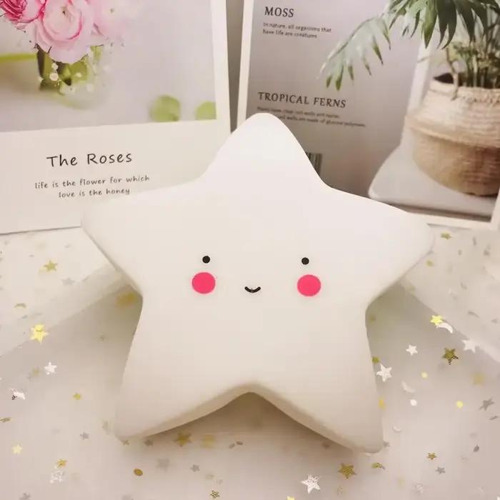 Mini LED veilleuse dessin animé fantaisie étoile lune éclairage intérieur lampe de chevet bébé chambre décoration enfants cadeau jouet lampe de nuit