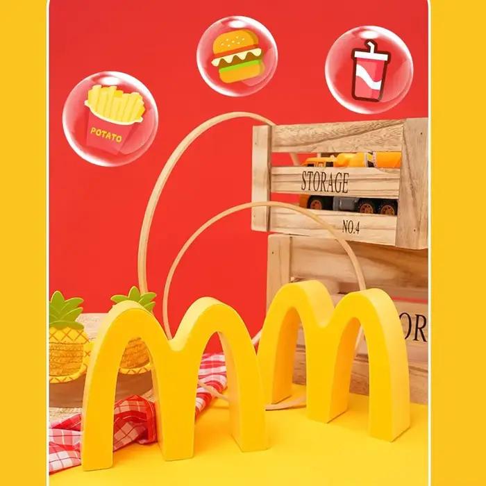 Lampe de nuit créative LED en forme de dessin animé, décoration de bureau, lampe de chevet mignonne pour chambre à coucher, lampe de table rechargeable M/W Hamburger pour enfants