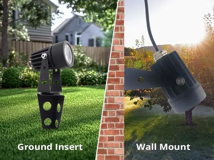 Mini projecteur LED solaire double 50X amélioré, tout en métal, pour décoration extérieure de jardin, étanche, avec câble de 5m, lampe de jardin