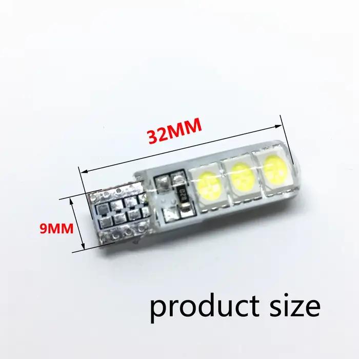 Lampe dôme de lecture led W5W, T10 194 2825 WY5W 6 SMD, Gel de silice, étanche, lumière de cale, ampoule de stationnement automobile, coque en Silicone, lampe de lecture