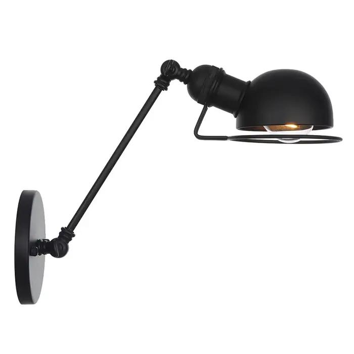 Moderne Simple réglable intérieur mur LED lampe blanc noir pour chevet étude Loft Vintage bras oscillant lecture luminaires E27