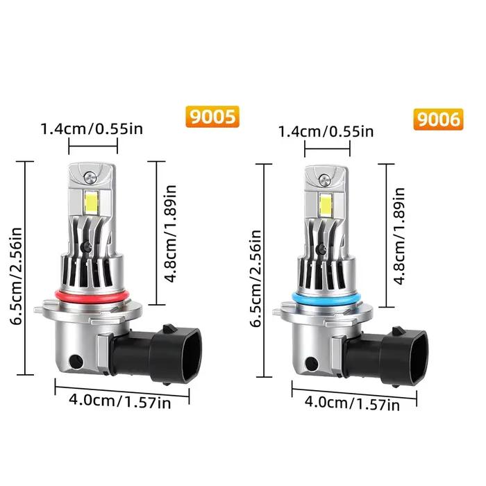 Kit de phares LED 9006 9005, ampoules combinées 6000K, faisceau haut et bas, blanc super lumineux, 4 pièces