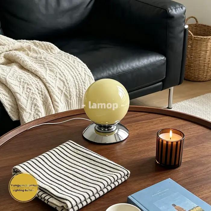 Lampe de table en verre Globe Spire, style nordique, crème, INS, lampe de chevet, 3 températures de couleur, lampe de table pour la décoration de la chambre à coucher