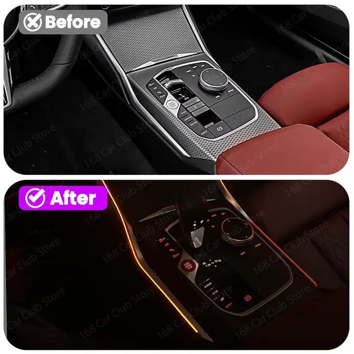 LED 11 couleurs adhésif console centrale lumière de selle lumière ambiante pour BMW nouvelle série 3/4 G20 G22 M3 M4 voiture Console lumière de selle