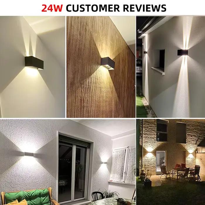 Applique Murale Intérieur Led Etanche IP65 Appliques Murales Exterieure avec Angle de Faisceau Réglable 24W idéal pour