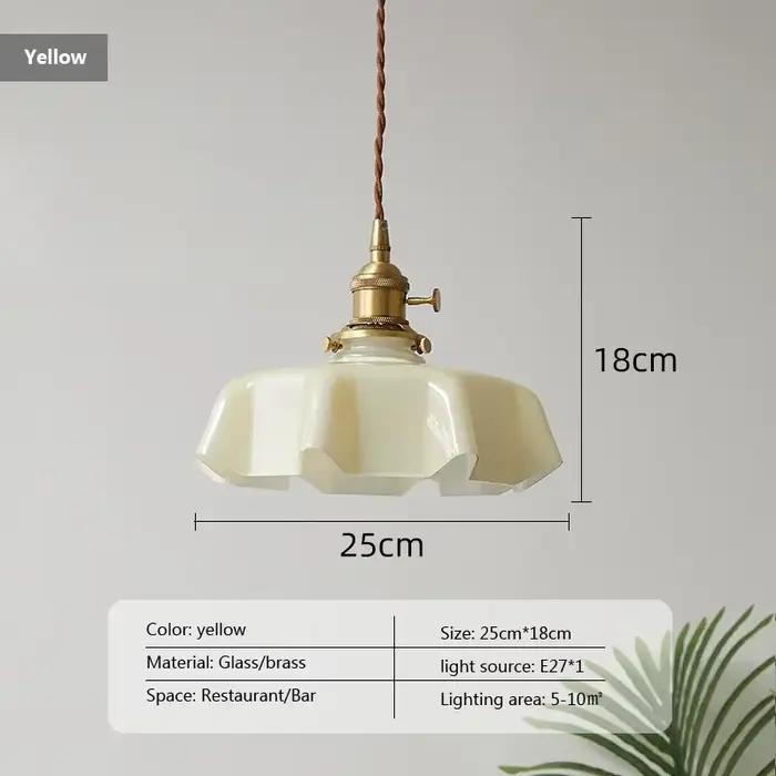 Suspension rétro française en laiton crème