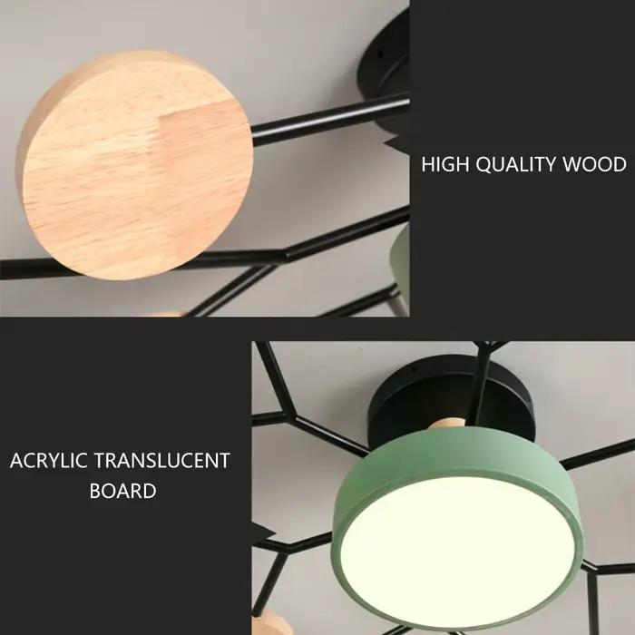 Lustre LED moderne pour salon chambre hôtel 3 couleurs différentes plafonnier nordique éclairage domestique