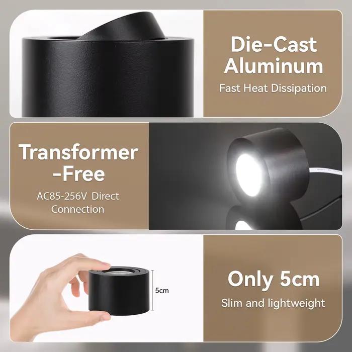 Spot LED encastrable à 3 couleurs changeantes pour la maison – Éclairage décoratif intérieur