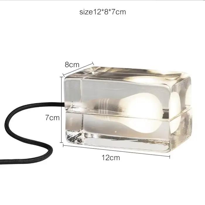 Lampe de Table LED en verre Transparent moderne