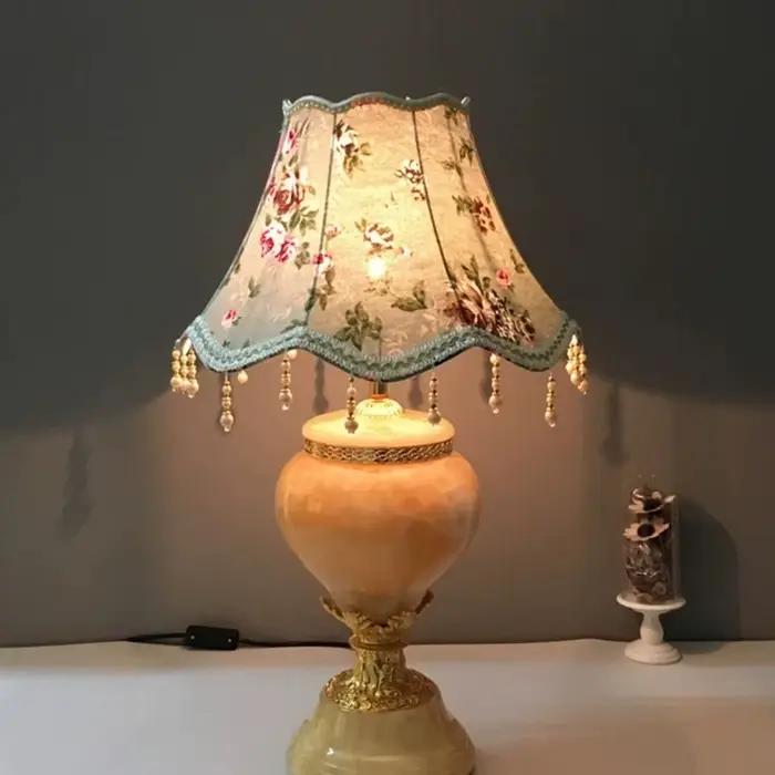 E27 abat-jour de lampe de Table 25CM Style européen couvercle de lampe murale de luxe perle gland lampadaire cache-poussière applique murale