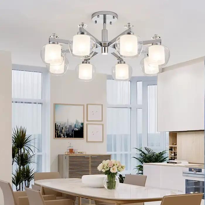 Lustre LED moderne de luxe pour table à manger