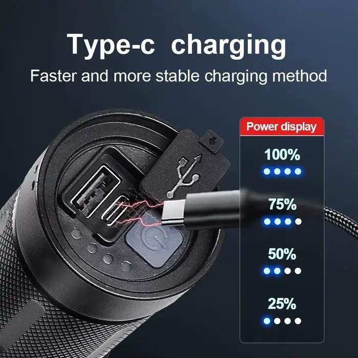 2025 Nouvelles lampes de poche laser blanches 15000 mAh 990000 LM lampe de poche Ultra puissante Zoom USB lanterne Rechargeable torche de Camping en plein air