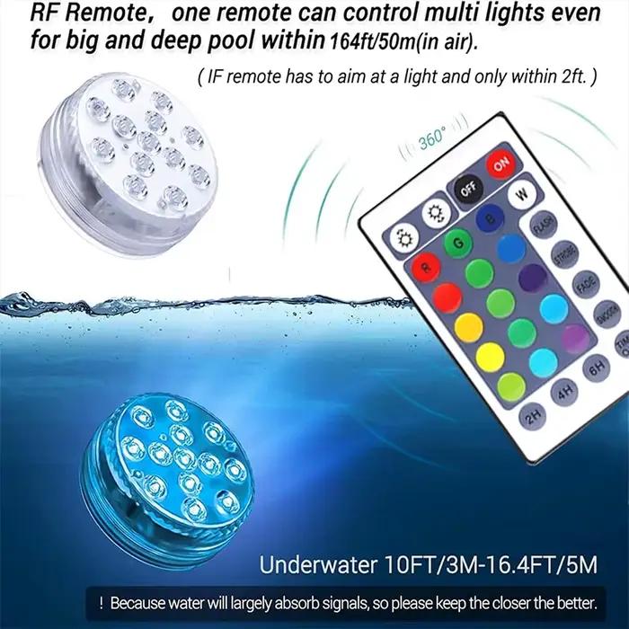 Lumière sous-marine à 13 LED étanche IP68 pour piscine, fontaine, vase, aquarium et décoration de mariage