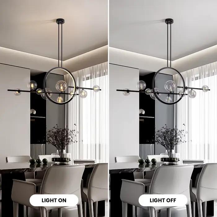 Lustre en verre nordique Suspension plafond Suspension lampe suspendue salon salle à manger cuisine île