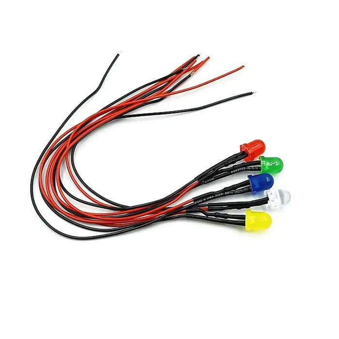 Diodes électroluminescentes pré-câblées avec ampoule LED 02/10/2018, 8mm, 3V, 5V, 6V, 9V, 12V, 24V, 36V, 48V, 60V, 110V, 220V, 10 pièces