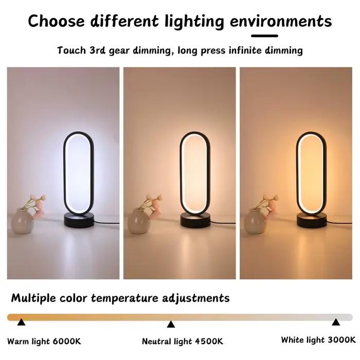Lampe de table circulaire minimaliste créative à LED