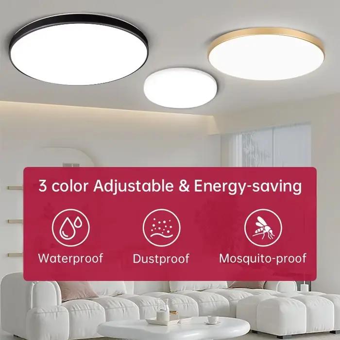 Plafonniers LED pour salle de bain IP44 étanche intérieur cuisine lumière AC165-265V 18W/30W/40W chambre plafonnier pour panneau de maison