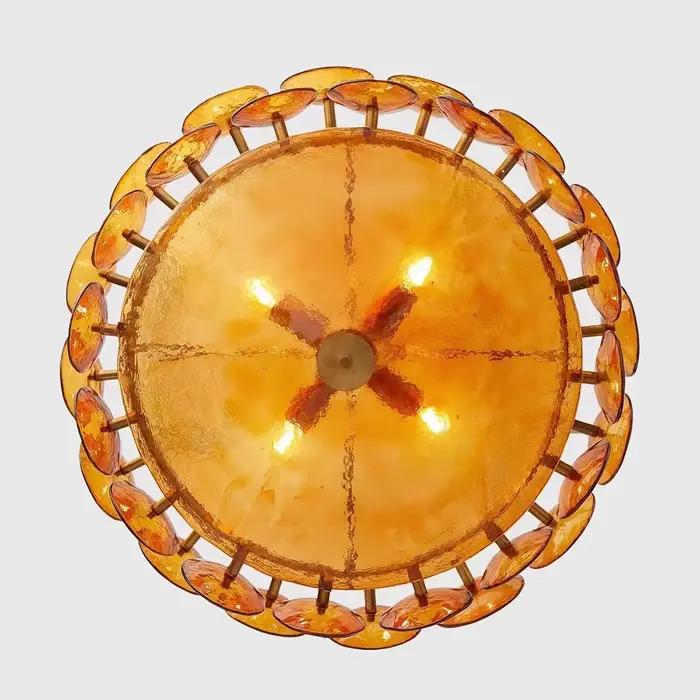 Lustre en verre d'art italien Lorenzo inspiré ambre vert blanc E14 lampe Bauhaus Design pour cuisine île salon