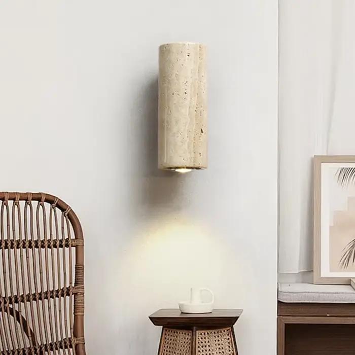 Wabi Sabi jaune marbre applique Led chevet japon chambre salon applique murale travertin escalier couloir décor applique