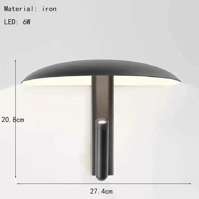 Applique murale créative moderne 2 LED noir Orange vert métal avec interrupteur 3000K nordique maison champignon lumière Restaurant luminaire