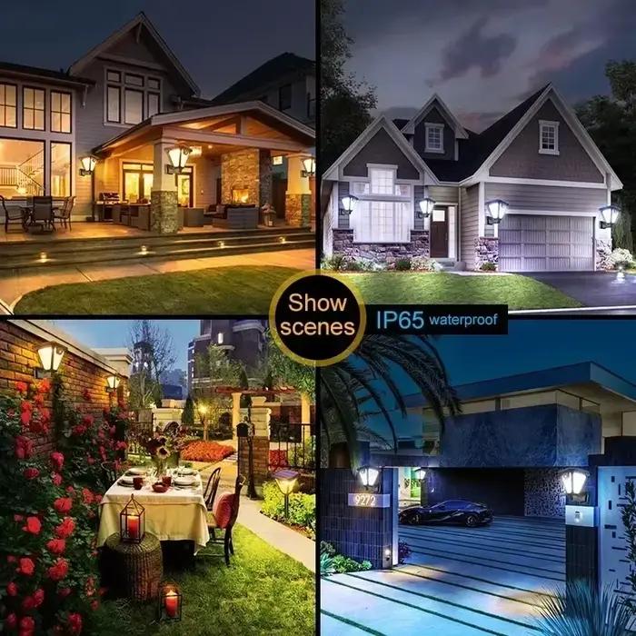 LED lumière solaire capteur de mouvement applique extérieure éclairage étanche double usage lampe de pelouse et applique murale pour porche de jardin