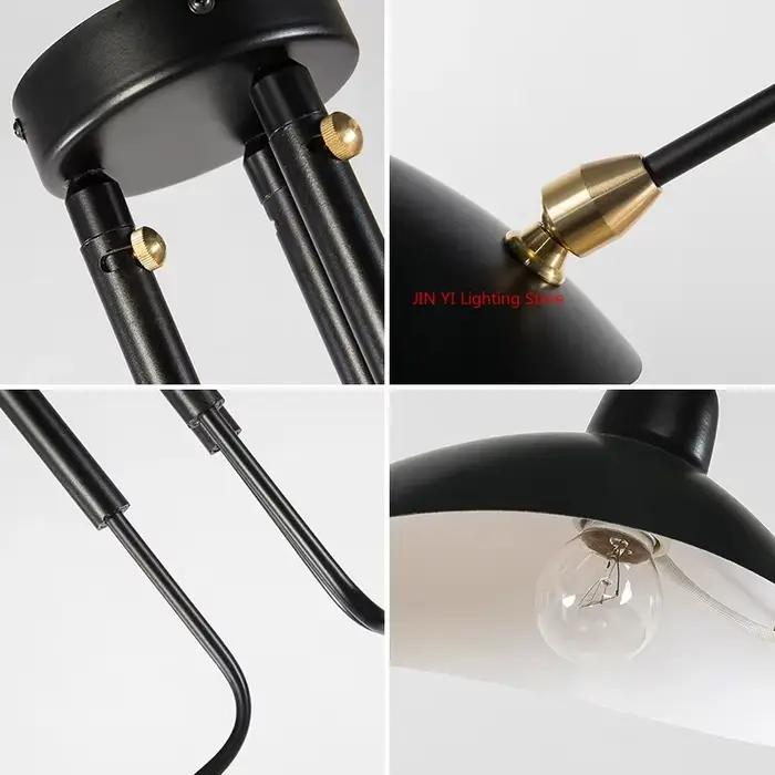 Plafonnier LED au Design Nordique Rétro, Éclairage d'NikSimple, Luminaire Décoratif de Plafond, Disponible en Blanc et Noir, Idéal pour un Salon ou une Maison Post-Moderne
