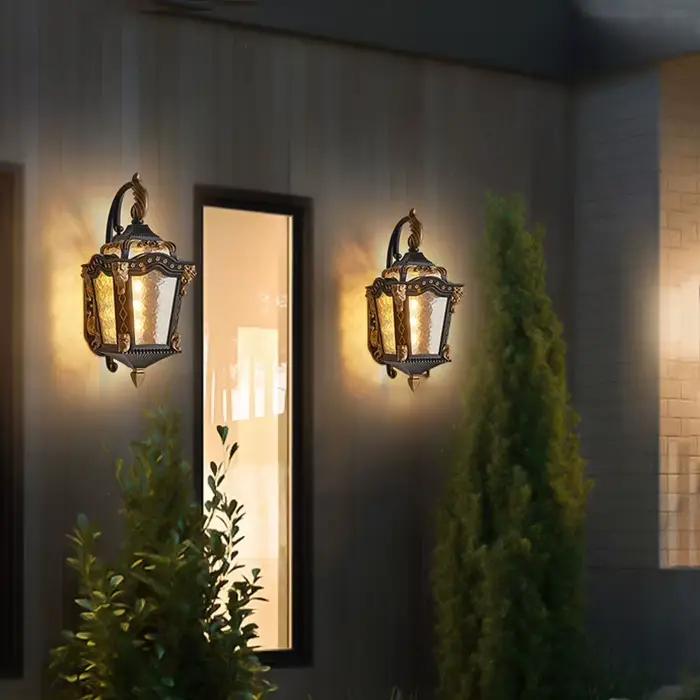 Applique murale extérieure rétro, éclairage de nuit pour Villa, jardin, porte, Patio, lampe de porche Vintage, étanche E27