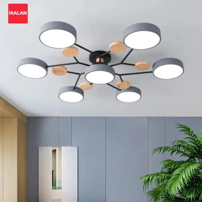 Lustre LED moderne pour salon chambre hôtel 3 couleurs différentes plafonnier nordique éclairage domestique