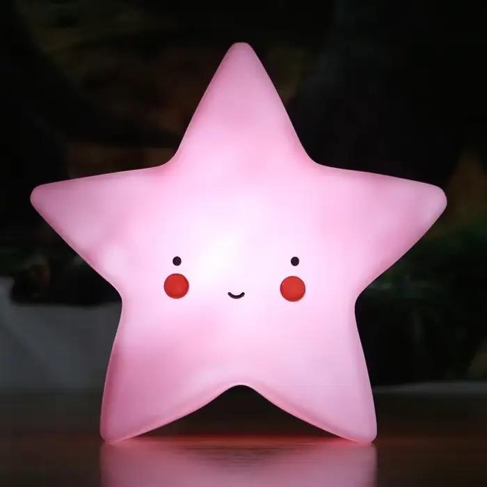 Mini LED veilleuse dessin animé fantaisie étoile lune éclairage intérieur lampe de chevet bébé chambre décoration enfants cadeau jouet lampe de nuit