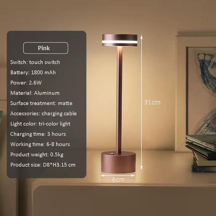 Lampe de Table à interrupteur tactile, Rechargeable, sans fil, pour bureau, Restaurant, Bar, éclairage d'ambiance, veilleuse LED décorative de chevet