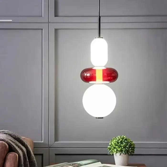 Lampe suspendue italienne moderne en verre bonbon, lustre coloré pour Loft, salon, cuisine, Restaurant, décoration de plafond