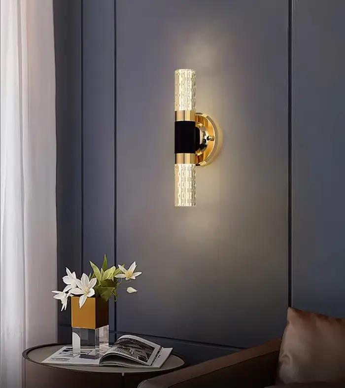 Tige de cristal lumière LED applique murale moderne chambre chevet salon