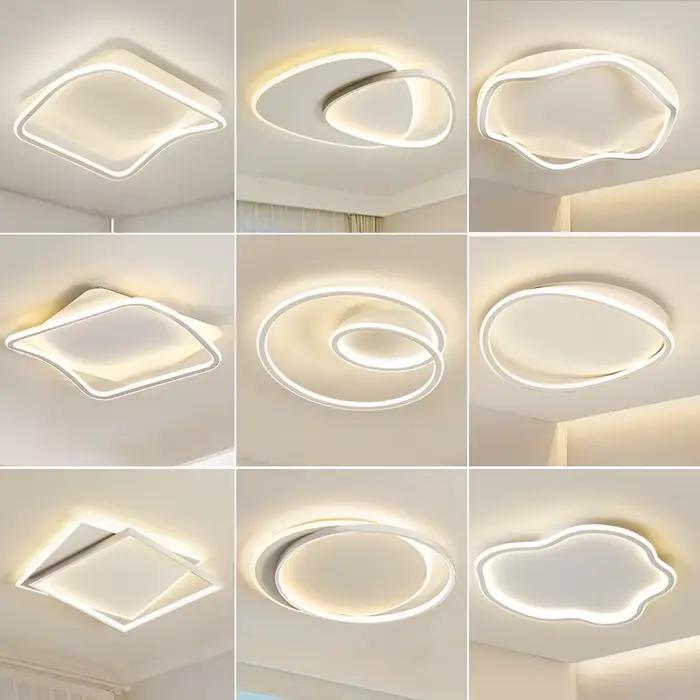 Plafonnier LED moderne acrylique avec finition en acier plaqué pour chambres, salles d'études et chambres de bébé