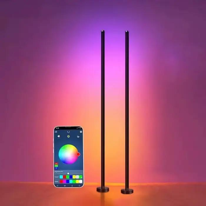 Lampe sur pied LED intelligente RGB avec télécommande et contrôle par application éclairage d'ambiance pour salon et jeux vidéo