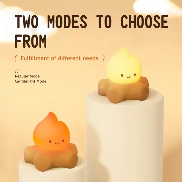 Feu de camp veilleuse mignon en Silicone souple lampe de sécurité décorations synchronisation réglable décor de chevet enfants bébés cadeaux d'halloween