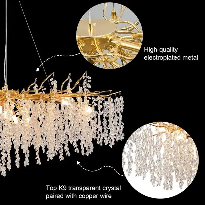 Lustre de plafond en cristal de luxe