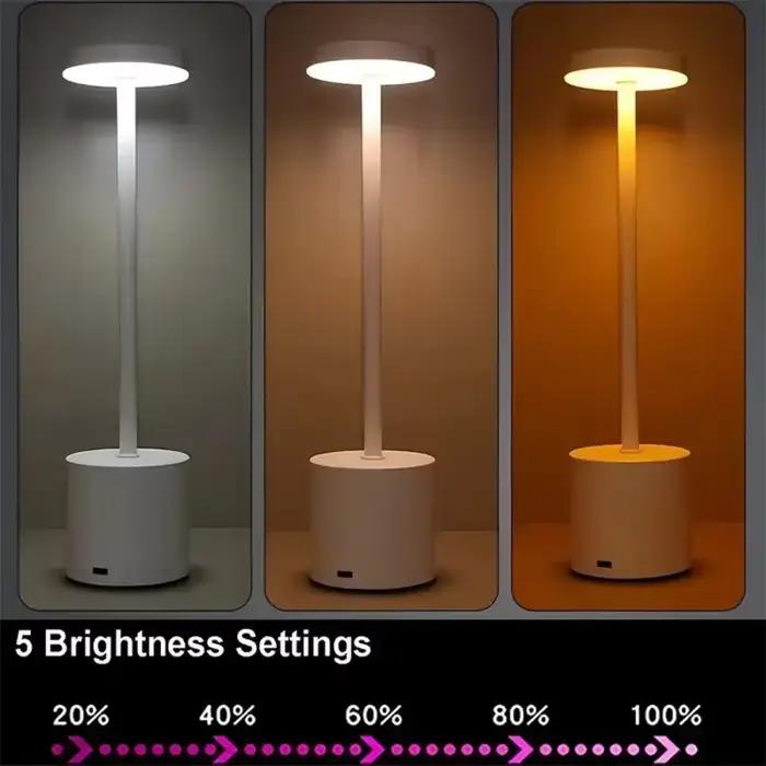 Lampe de bureau LED rechargeable au toucher moderne avec 3 tons de couleur, adaptée au design élégant et minimaliste dans les bureaux à domicile