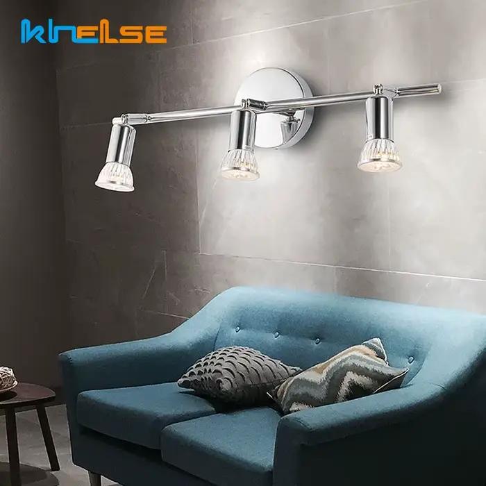 Plafonniers de cuisine rotatifs, angle réglable, lampe de barre, ampoules LED GU10, scones muraux de vitrine, éclairage de spot d'armoire de salon