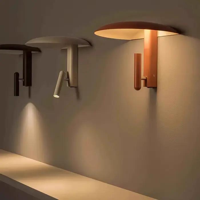 Applique murale créative moderne 2 LED noir Orange vert métal avec interrupteur 3000K nordique maison champignon lumière Restaurant luminaire