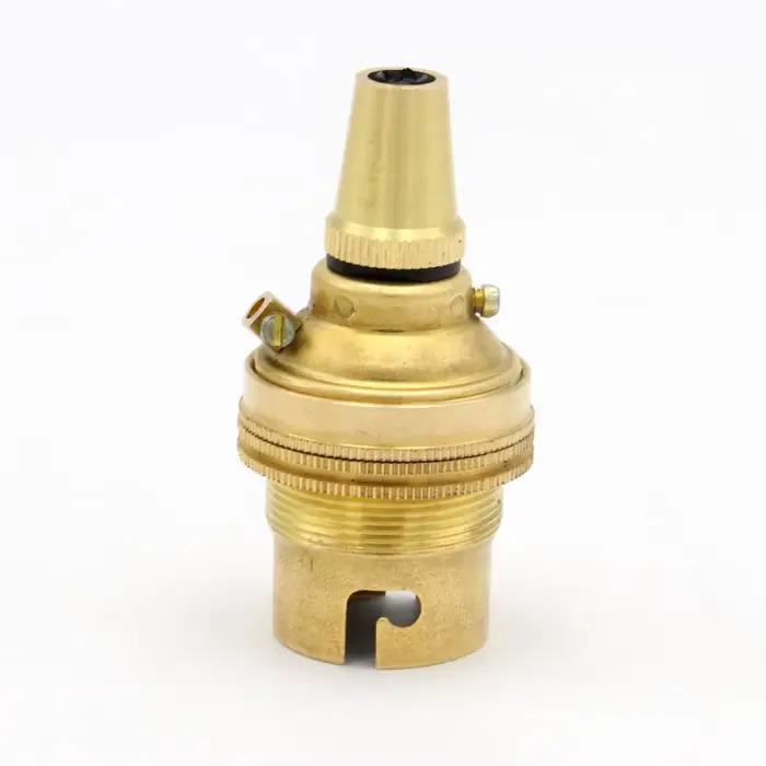 Support de lampe traditionnel en métal à baïonnette B22, avec anneaux d'abat-jour, douille d'ampoule Vintage en laiton massif