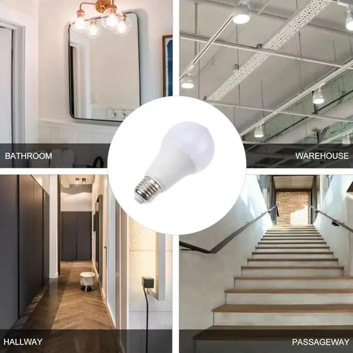 Ampoule LED avec capteur de mouvement PIR E27, 2 pièces, AC220V 6W 9W 12W 15W 18W 20W, veilleuse marche/arrêt automatique pour salon, éclairage de stationnement domestique