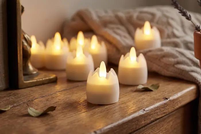 Bougies LED sans flamme magnétiques rechargeables avec base de charge, télécommande, minuterie, intensité réglable, décorations de table