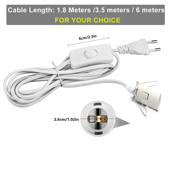 Câble d'alimentation ue E14 E27, Base de lampe avec fil de commutation pour ampoule LED suspendue, support de Suspension E14