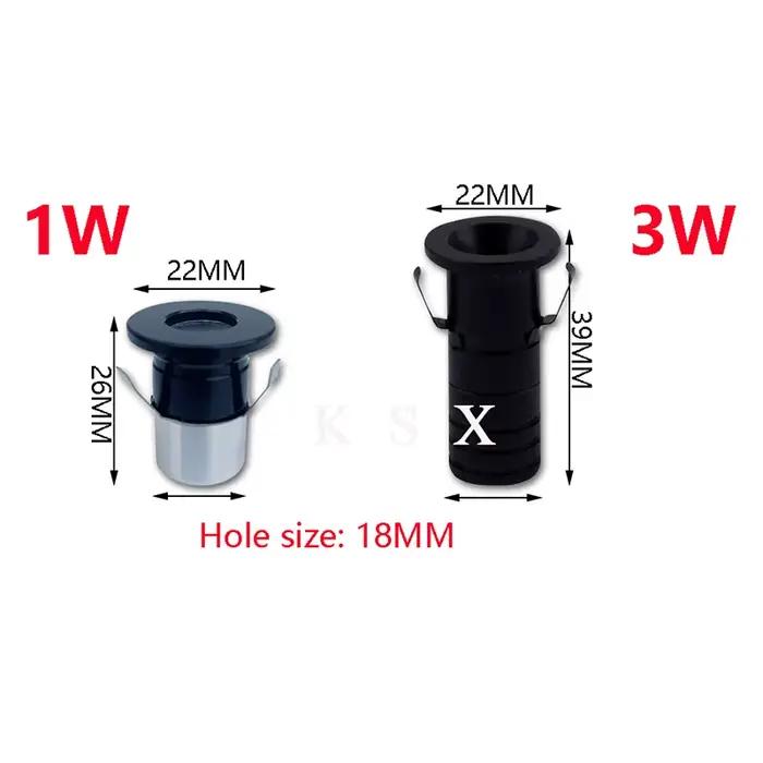 Mini Spot lumineux LED encastrable pour le plafond, 1/3W, 12v dc, avec découpe, éclairage de vitrine, AC85-265V mm