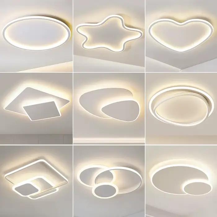 Plafonnier LED moderne acrylique avec finition en acier plaqué pour chambres, salles d'études et chambres de bébé